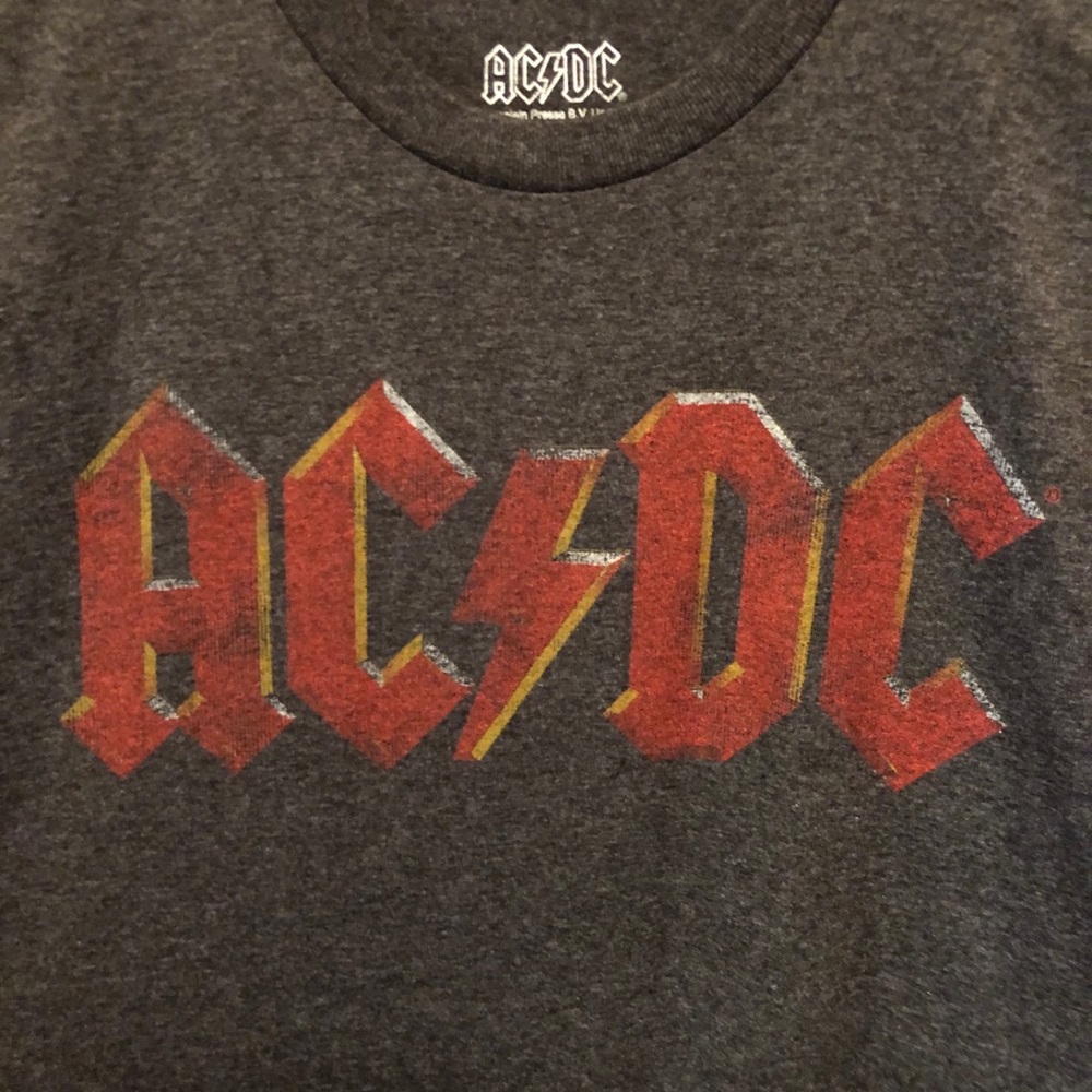 NWOT XS AC/DC T Shirt Heather Dark Gray Unisex